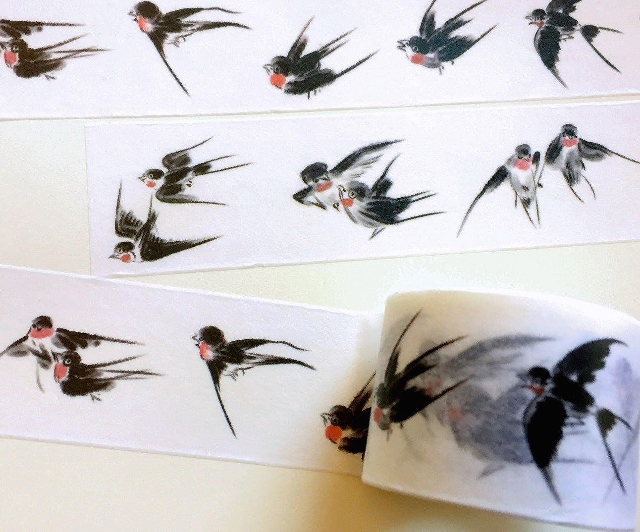 Swallows (Chinese ink painting) masking tape SAMPLES