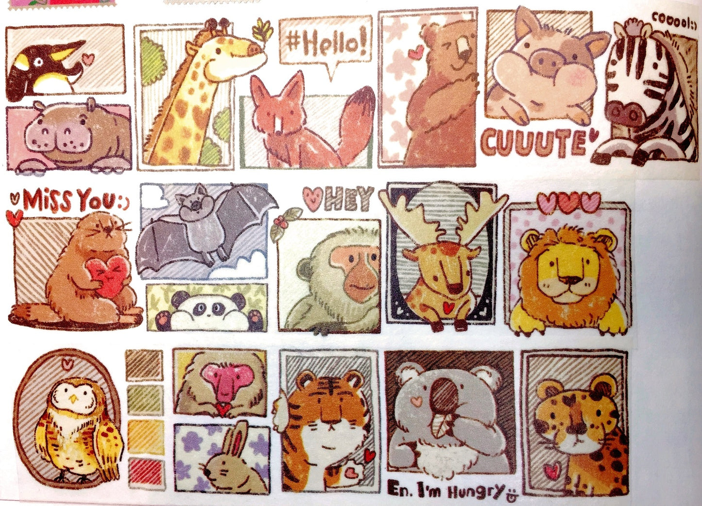 Meatball - Meatball's Animal Friends washi tape SAMPLES