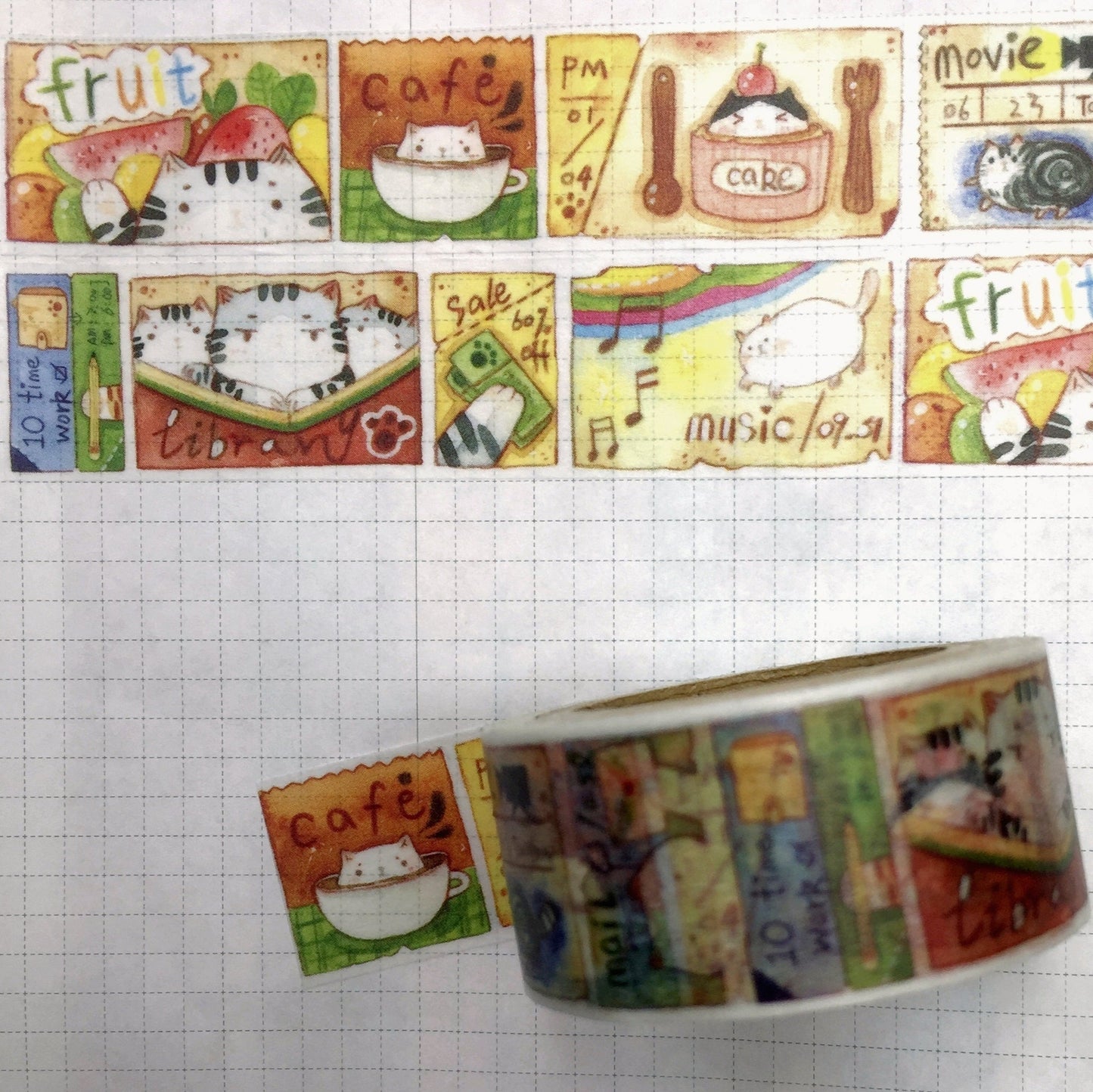 Meow Meow Tickets washi tape SAMPLES
