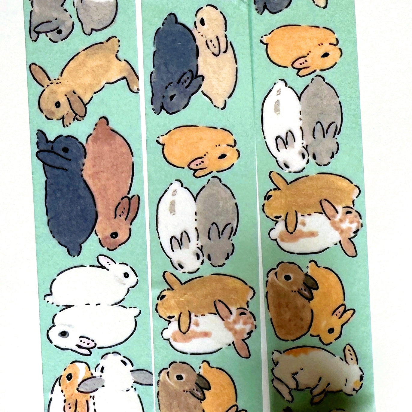 Shinako Moriyama - Happy Bunny Friends washi tape SAMPLES