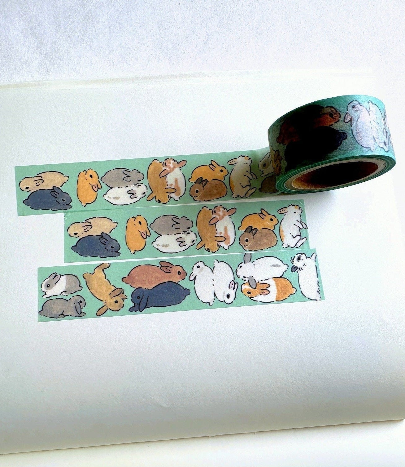 Shinako Moriyama - Happy Bunny Friends washi tape SAMPLES