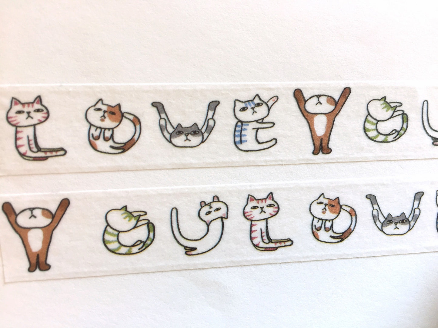 Moore Paper - Love You spelling cat washi tape SAMPLES