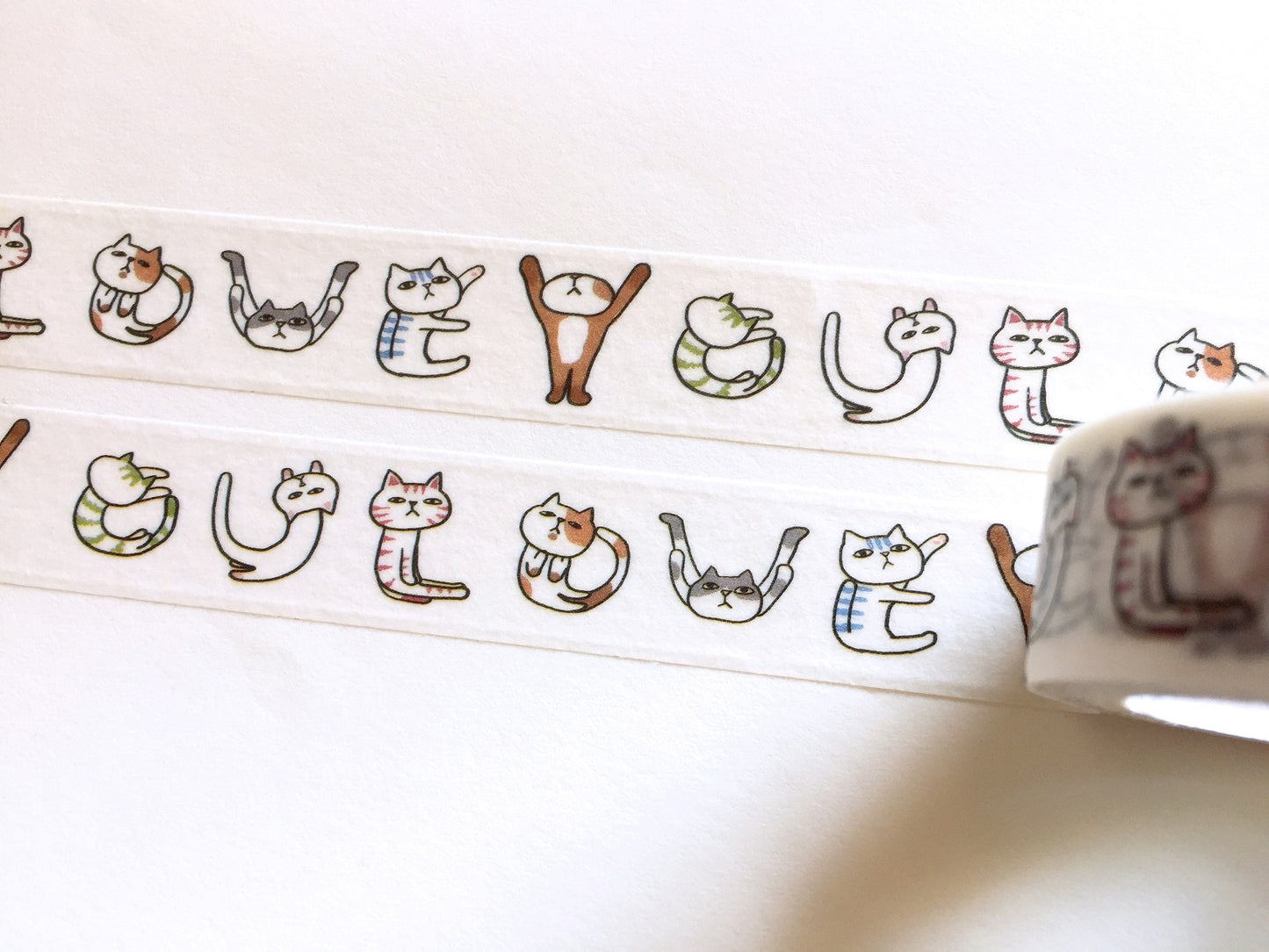 Moore Paper - Love You spelling cat washi tape SAMPLES
