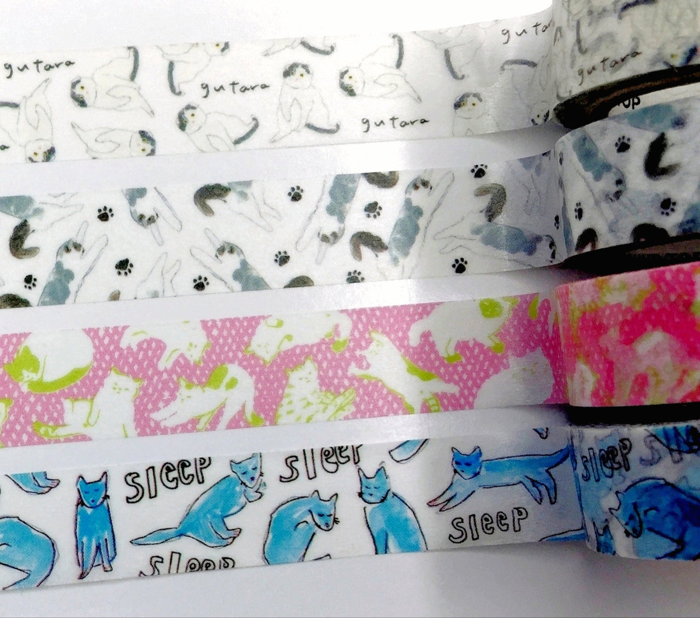 Hirano Toshiyuki x Space Craft - Cats washi tape SAMPLES