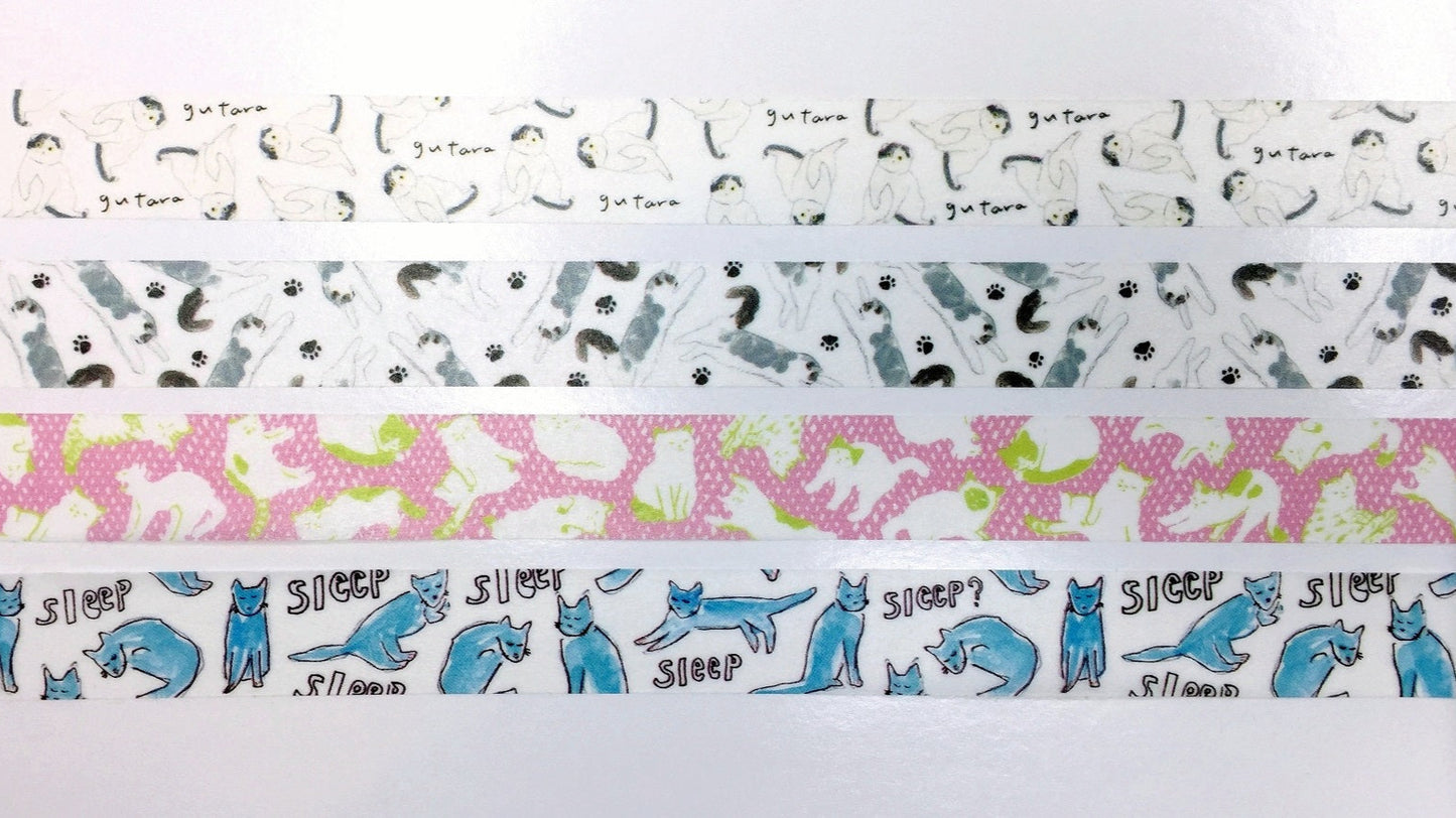 Hirano Toshiyuki x Space Craft - Cats washi tape SAMPLES