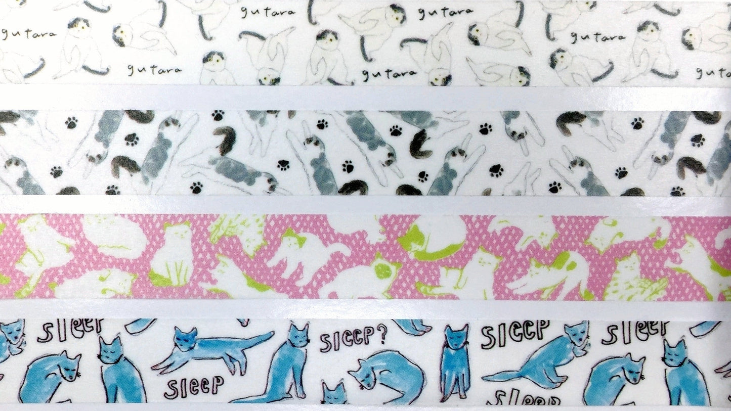 Hirano Toshiyuki x Space Craft - Cats washi tape SAMPLES