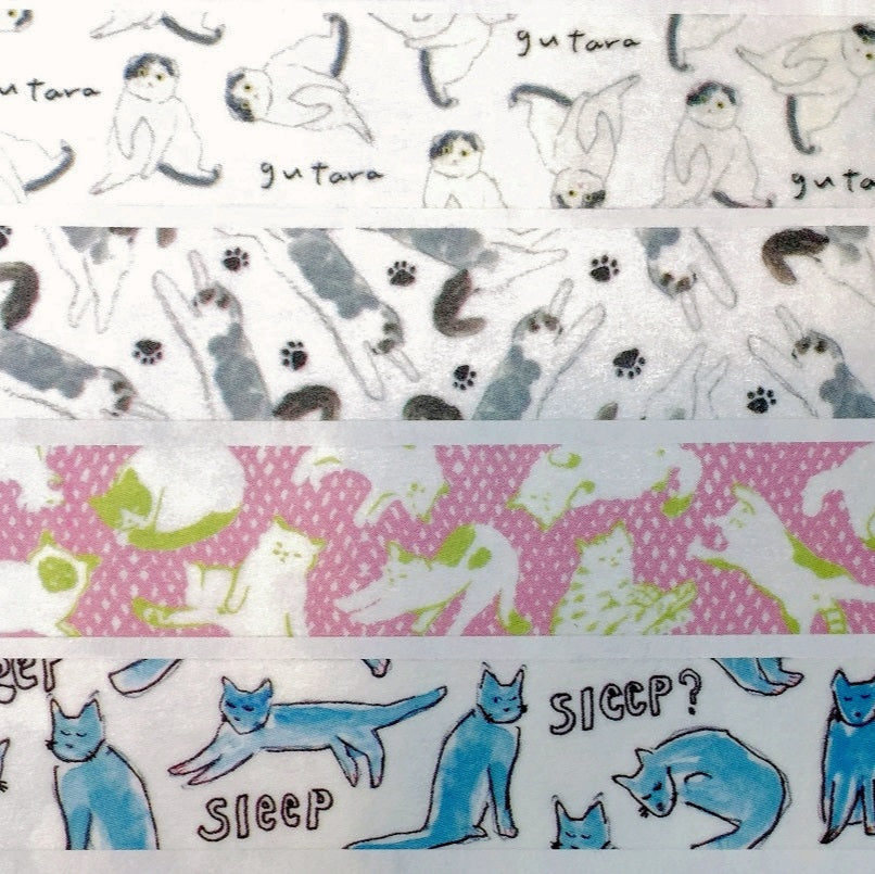 Hirano Toshiyuki x Space Craft - Cats washi tape SAMPLES