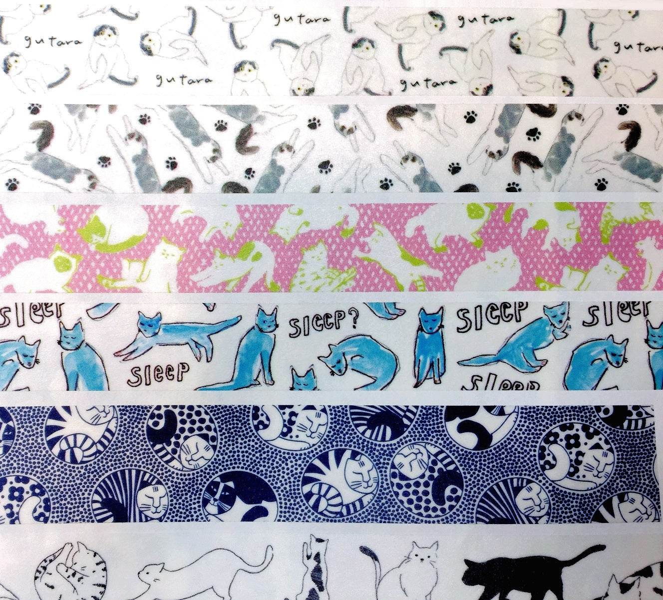 Hirano Toshiyuki x Space Craft - Cats washi tape SAMPLES