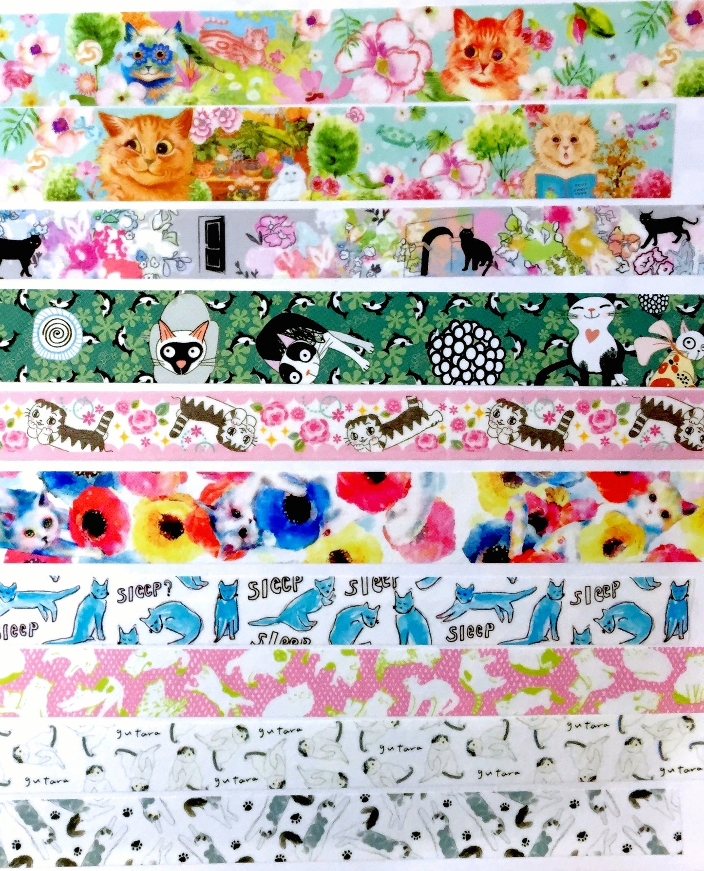 Hirano Toshiyuki x Space Craft - Cats washi tape SAMPLES