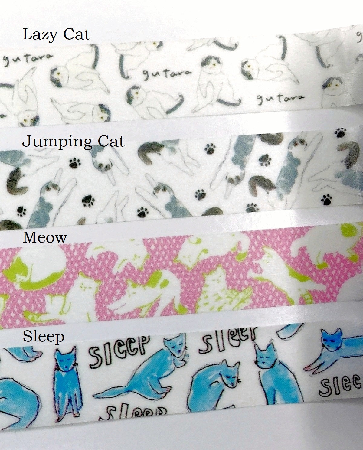 Hirano Toshiyuki x Space Craft - Cats washi tape SAMPLES