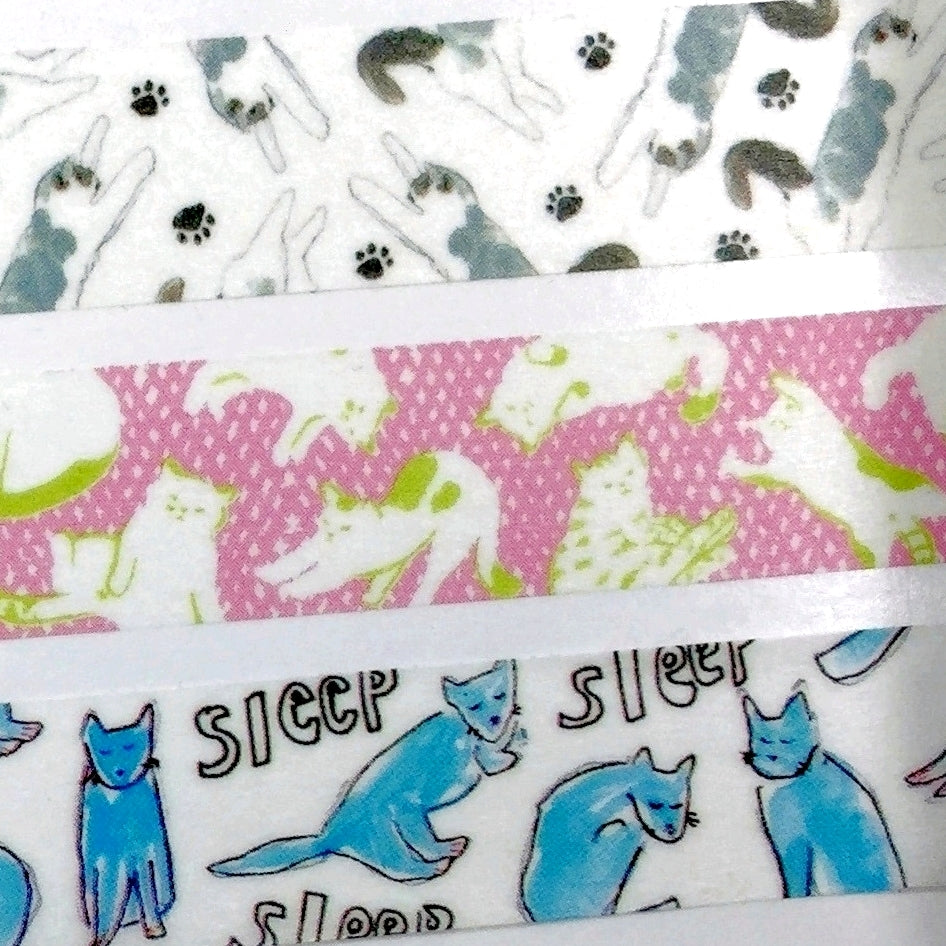 Hirano Toshiyuki x Space Craft - Cats washi tape SAMPLES