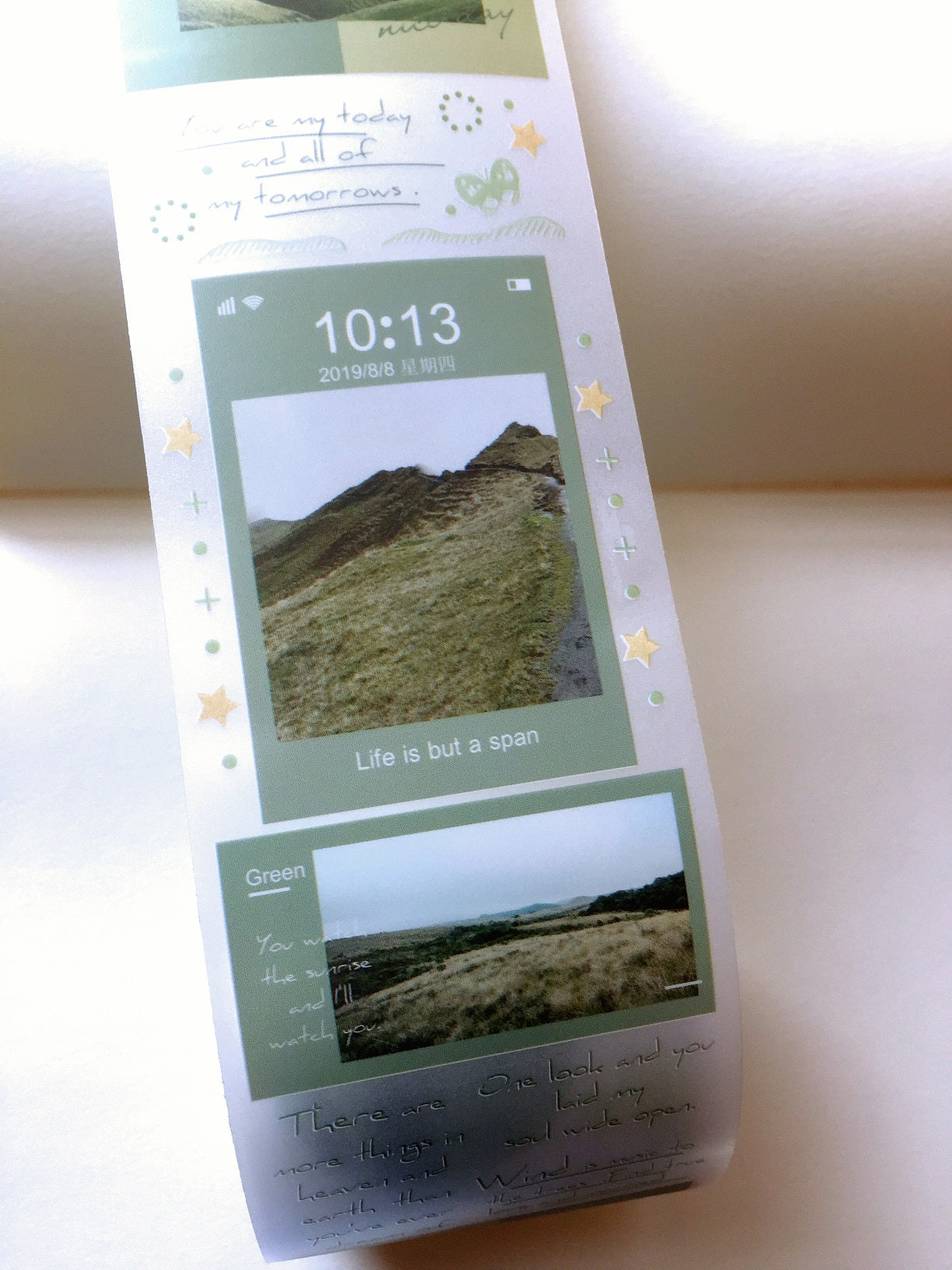 Infeel.Me - green hills photo collage PET tape SAMPLES