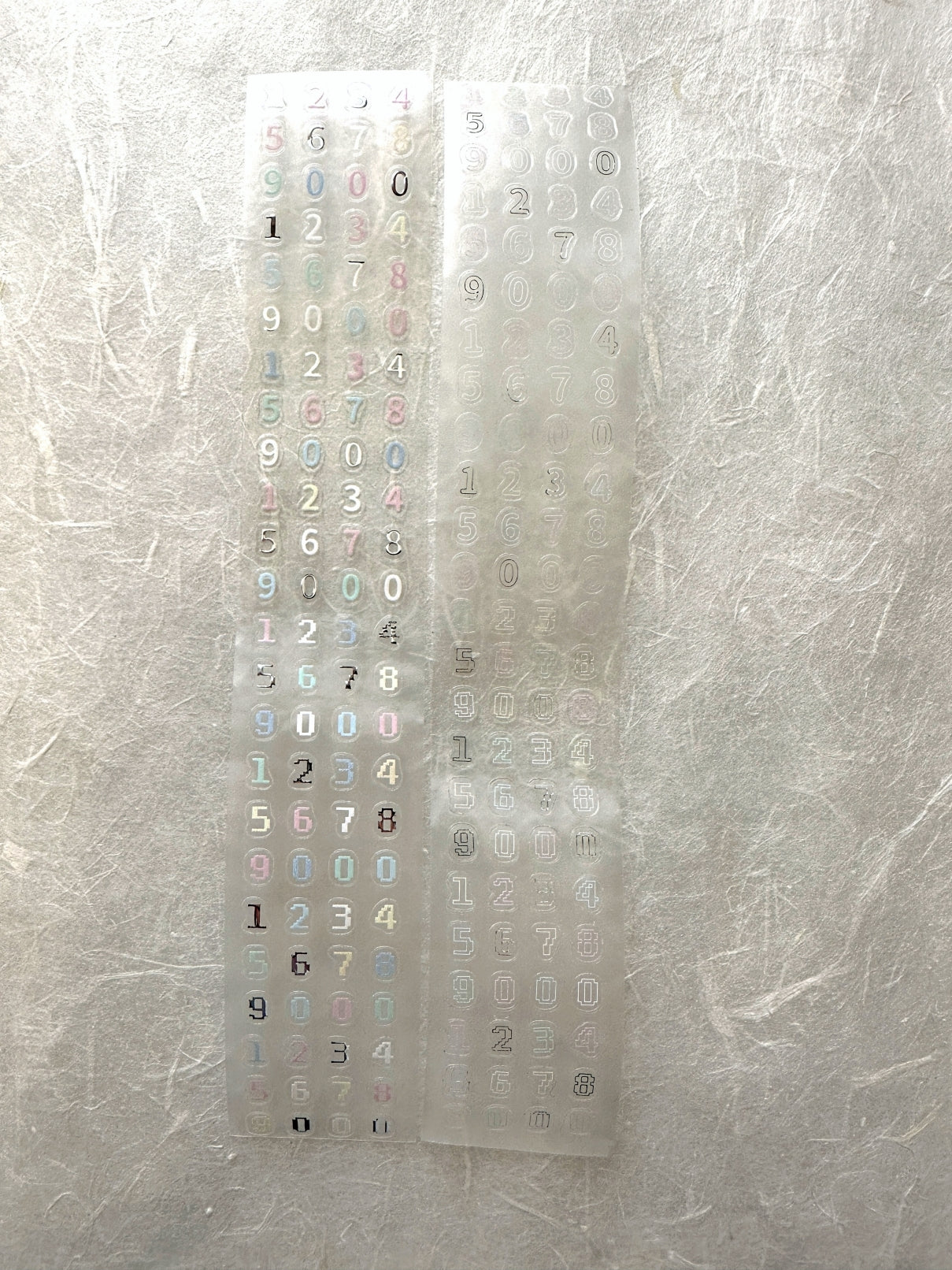 Wakawaka (Brand) - Numbers (pastel & silver) kiss-cut PET tape SAMPLES