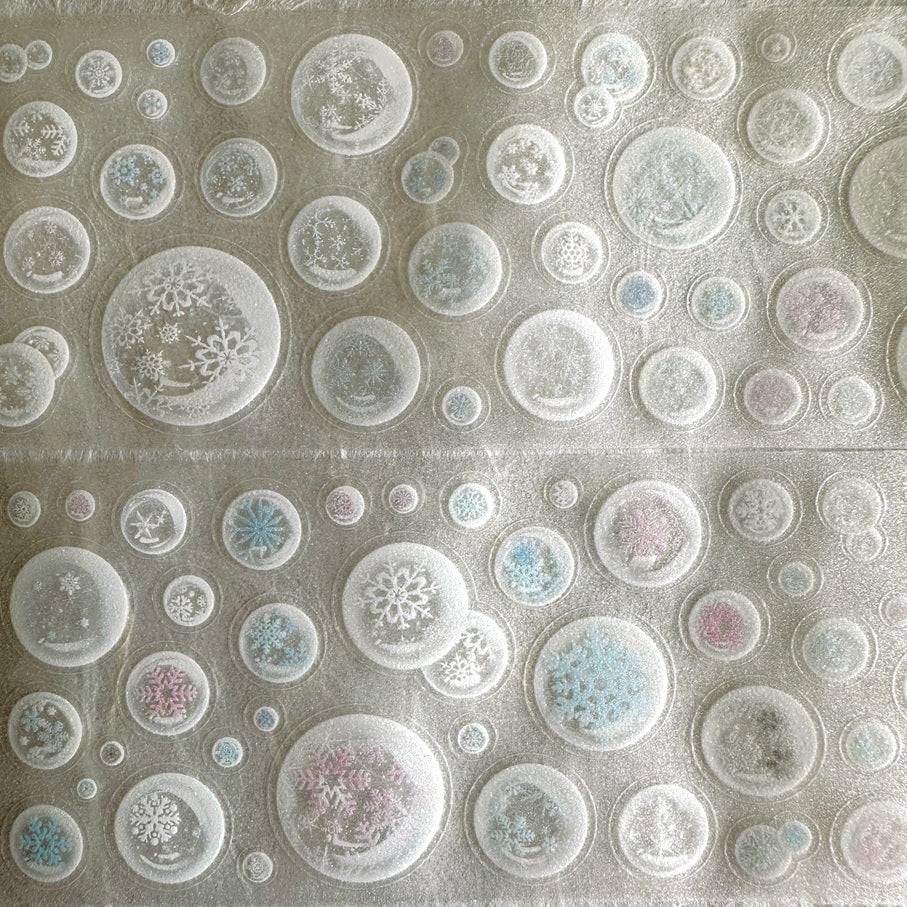 Wakawaka - Snow Bubbles kiss-cut glitter PET tape SAMPLES
