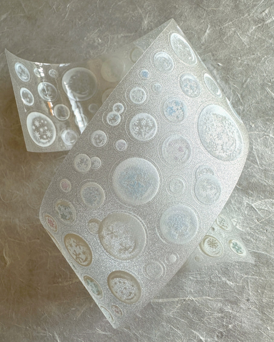 Wakawaka - Snow Bubbles kiss-cut glitter PET tape SAMPLES