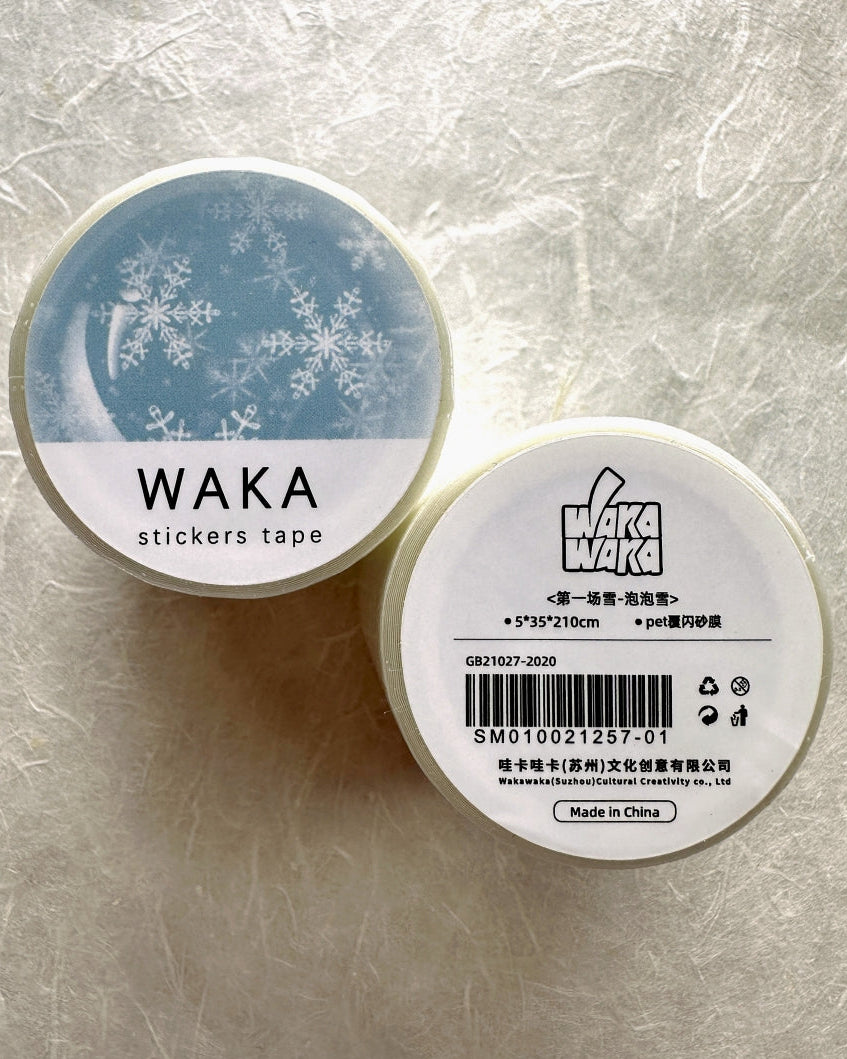 Wakawaka - Snow Bubbles kiss-cut glitter PET tape SAMPLES