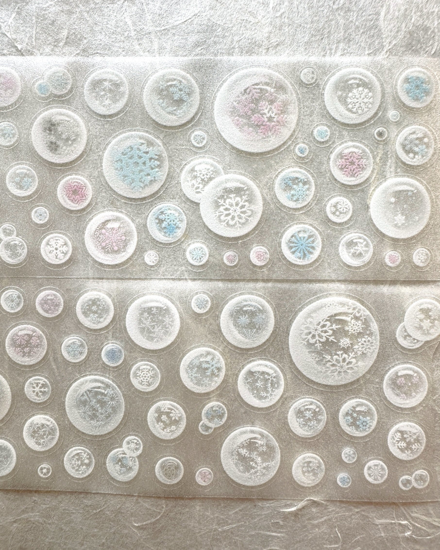 Wakawaka - Snow Bubbles kiss-cut glitter PET tape SAMPLES