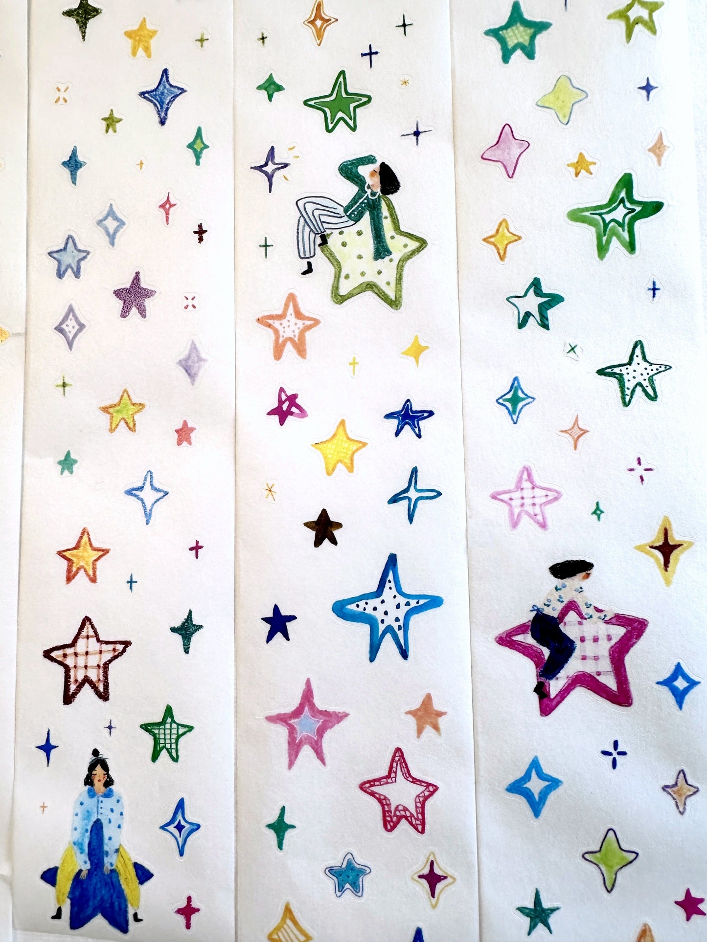 Wanle Studio - Many Stars kiss-cut washi tape SAMPLES