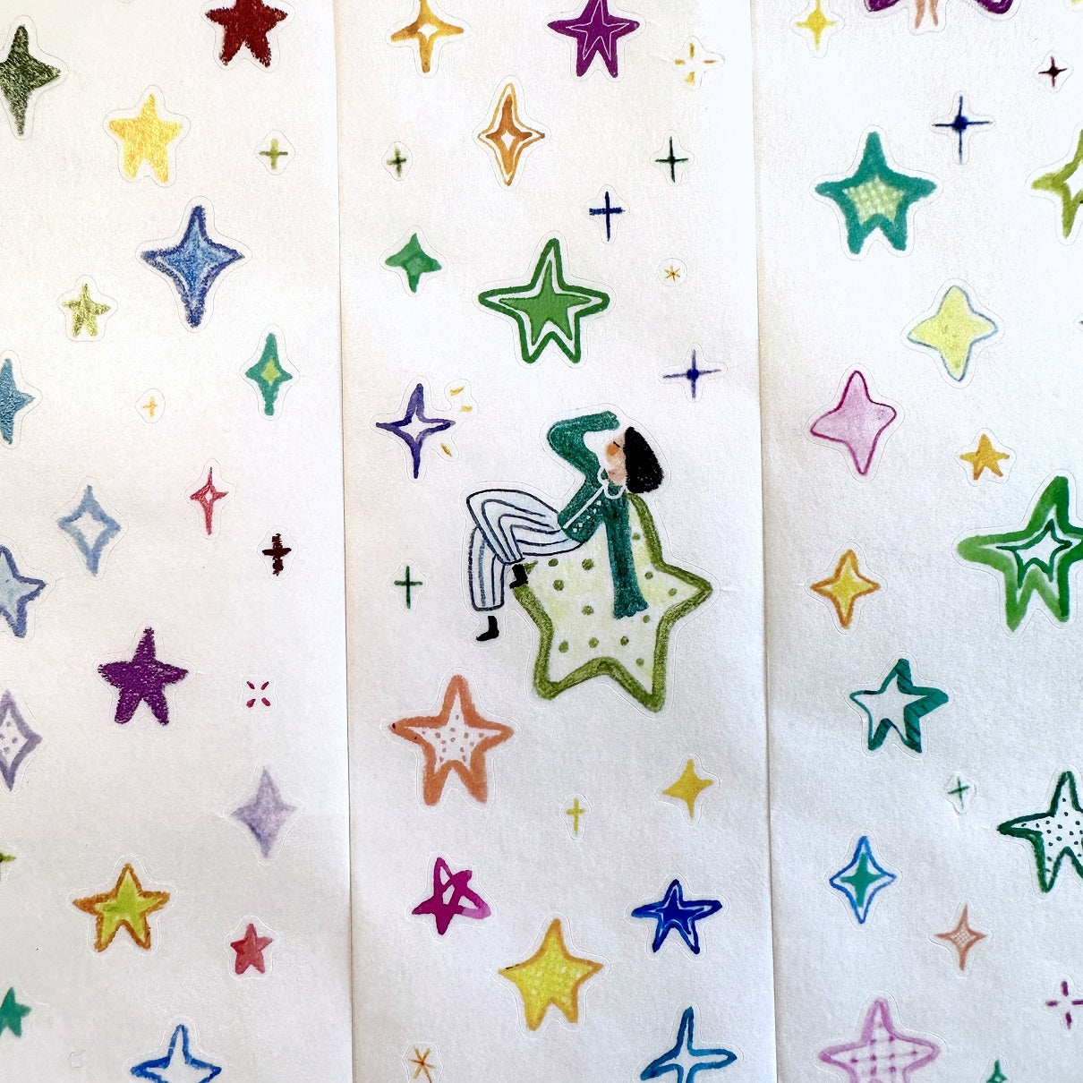 Wanle Studio - Many Stars kiss-cut washi tape SAMPLES