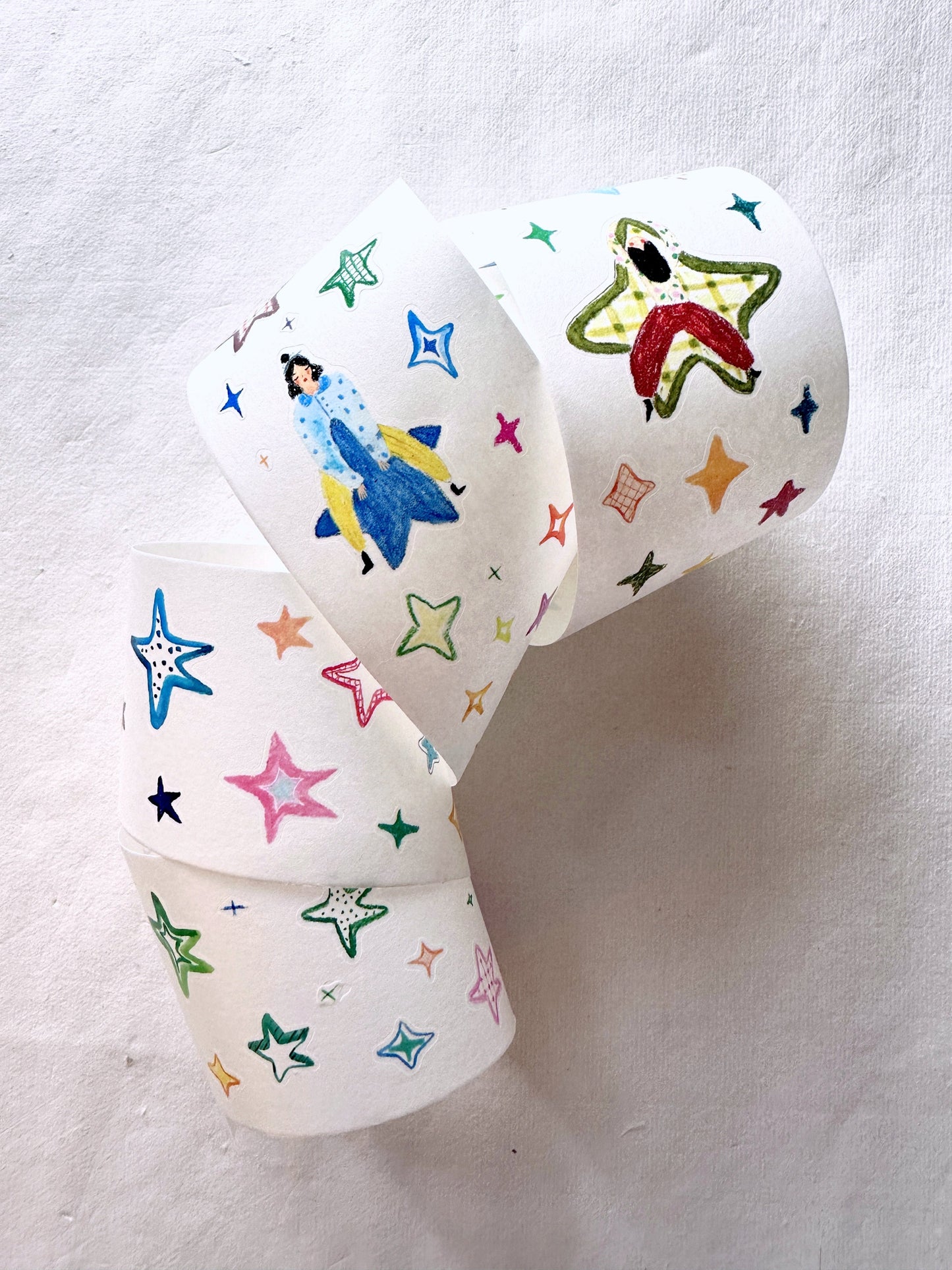 Wanle Studio - Many Stars kiss-cut washi tape SAMPLES