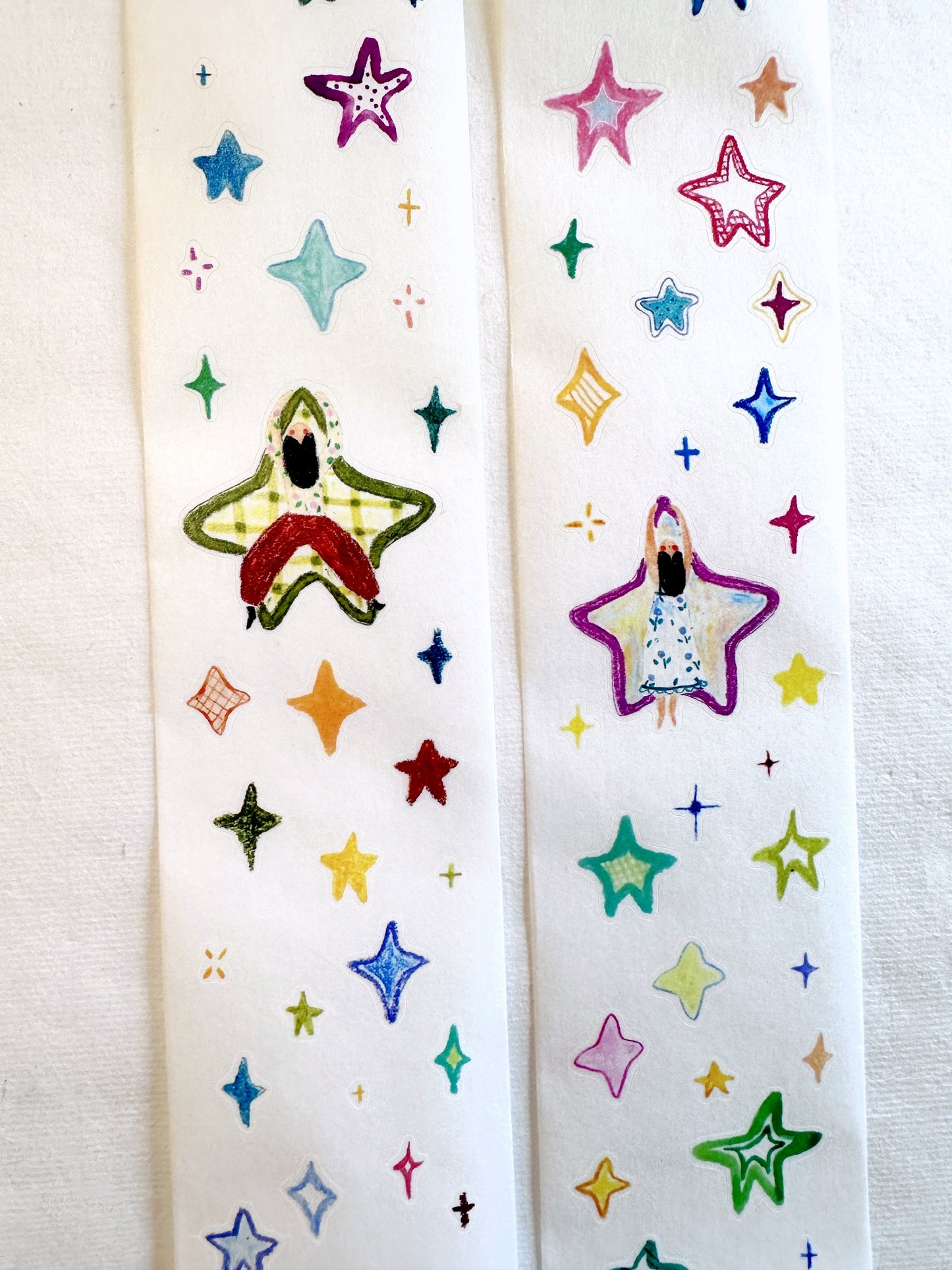 Wanle Studio - Many Stars kiss-cut washi tape SAMPLES