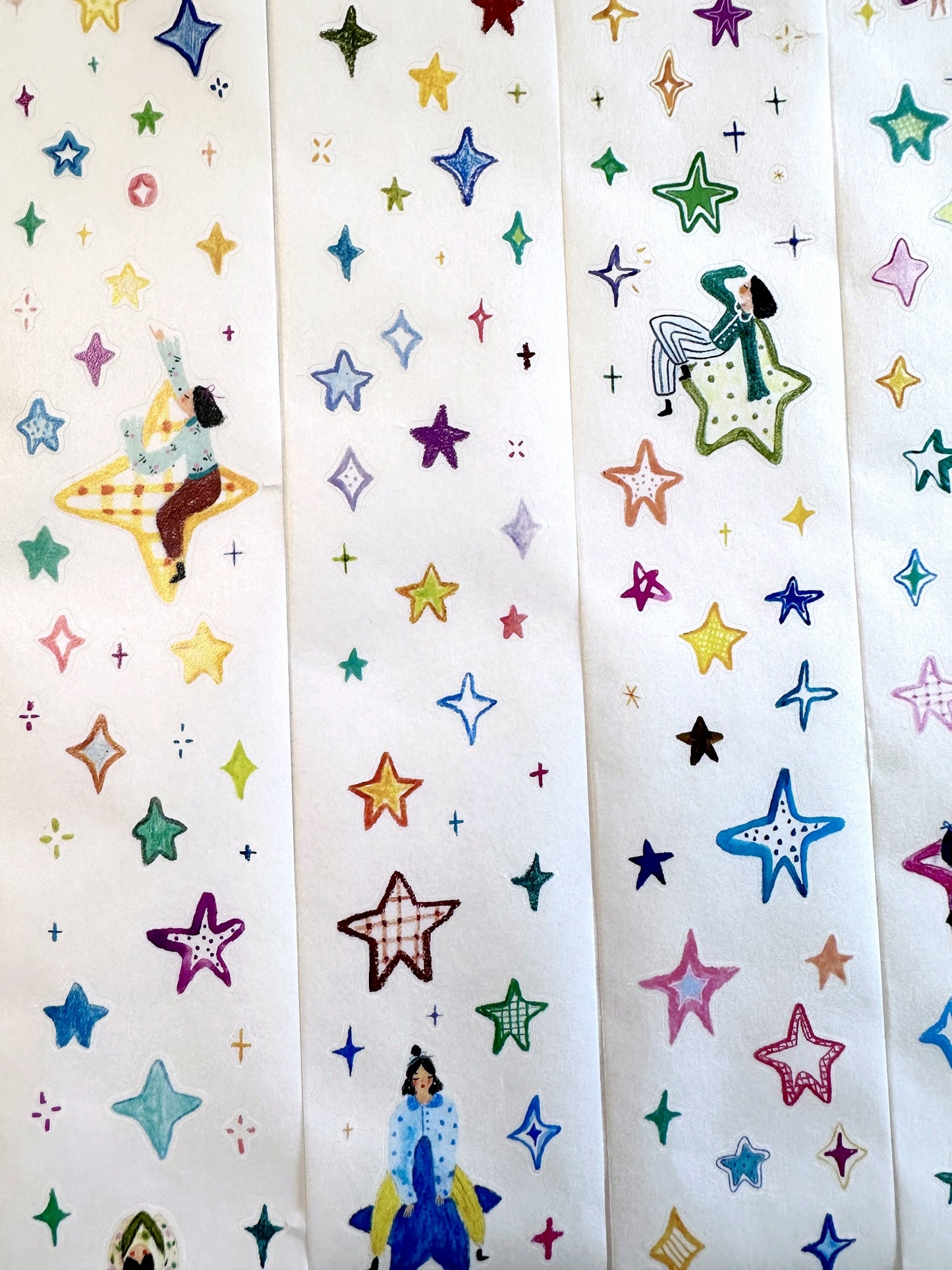 Wanle Studio - Many Stars kiss-cut washi tape SAMPLES