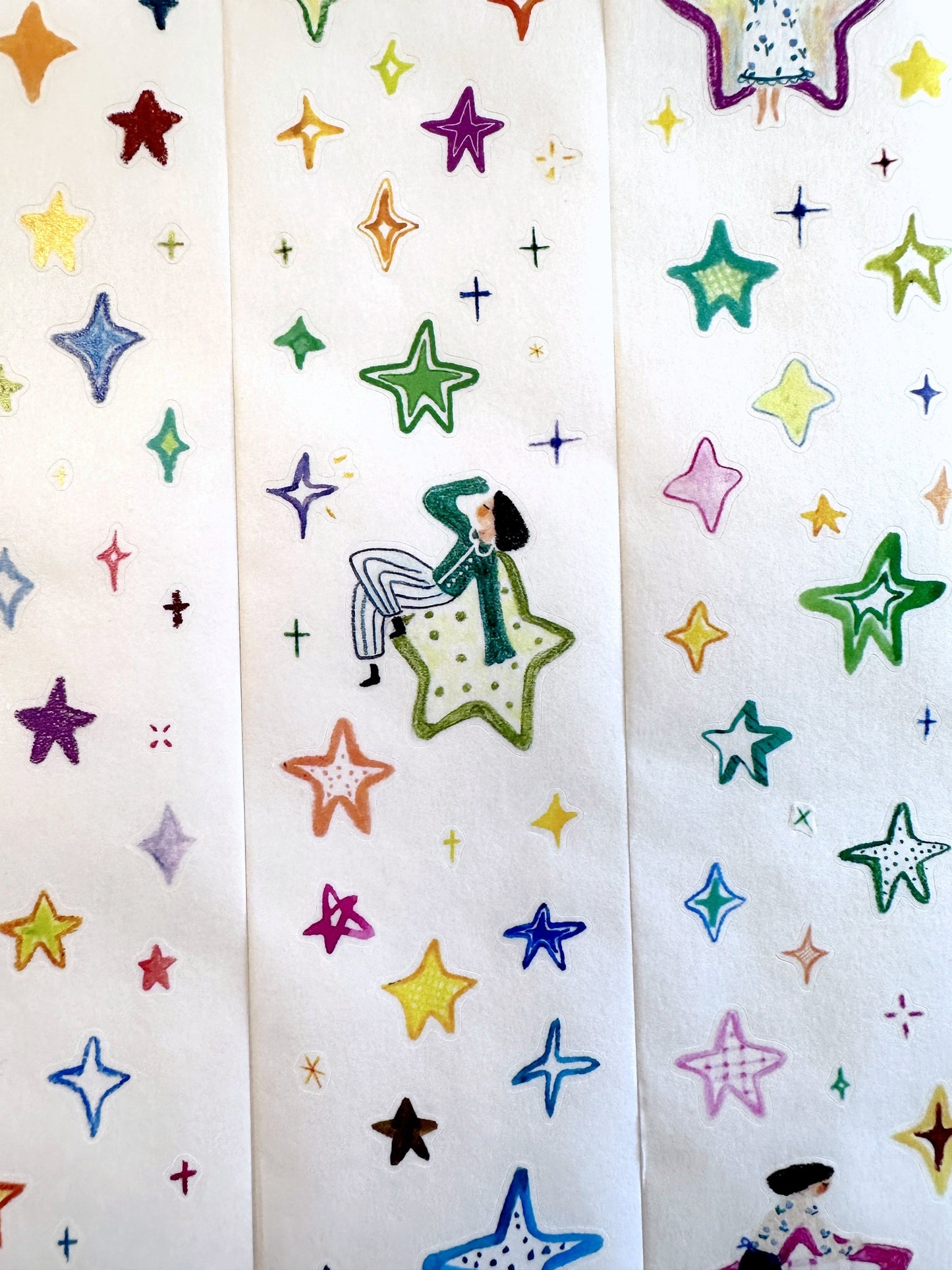 Wanle Studio - Many Stars kiss-cut washi tape SAMPLES