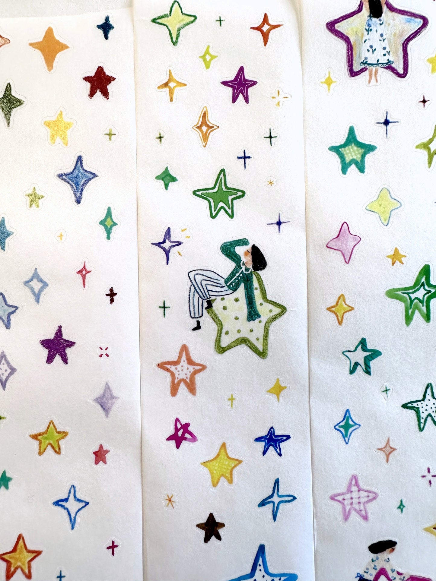 Wanle Studio - Many Stars kiss-cut washi tape SAMPLES