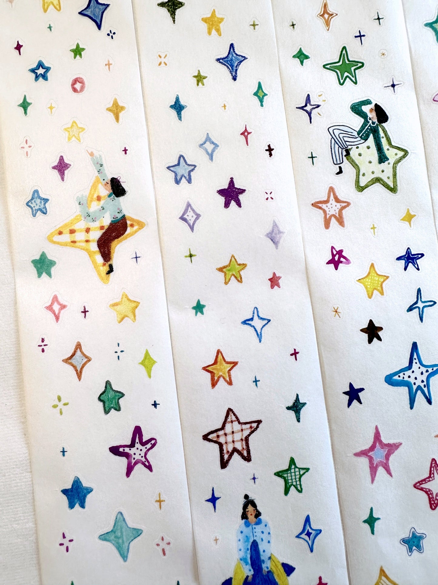 Wanle Studio - Many Stars kiss-cut washi tape SAMPLES