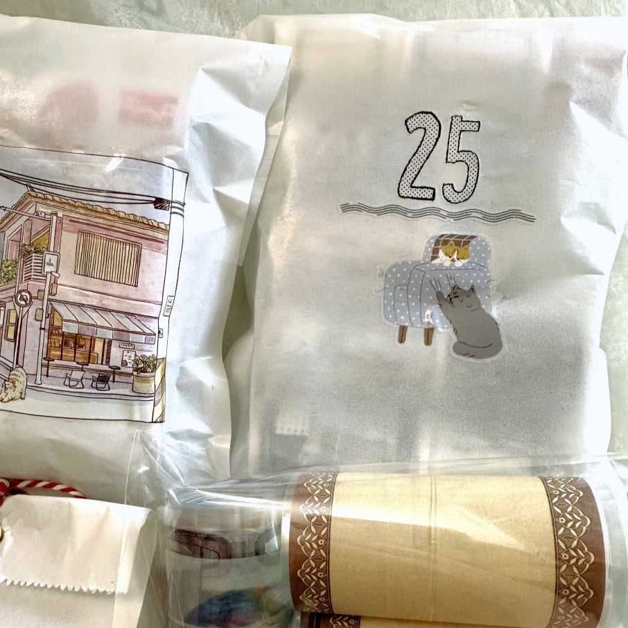 Wanle Studio - B&W Long Numbers kiss-cut washi & PET tape SAMPLES