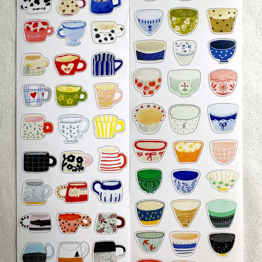 Wanle Studio - One Cup, One Bowl kiss-cut washi & paper tape SAMPLES