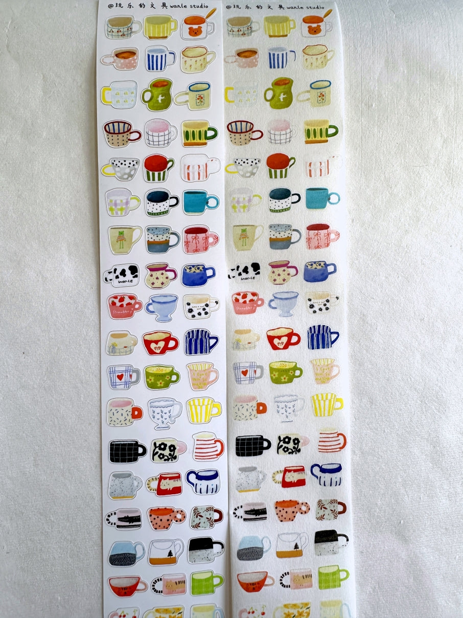 Wanle Studio - One Cup, One Bowl kiss-cut washi & paper tape SAMPLES