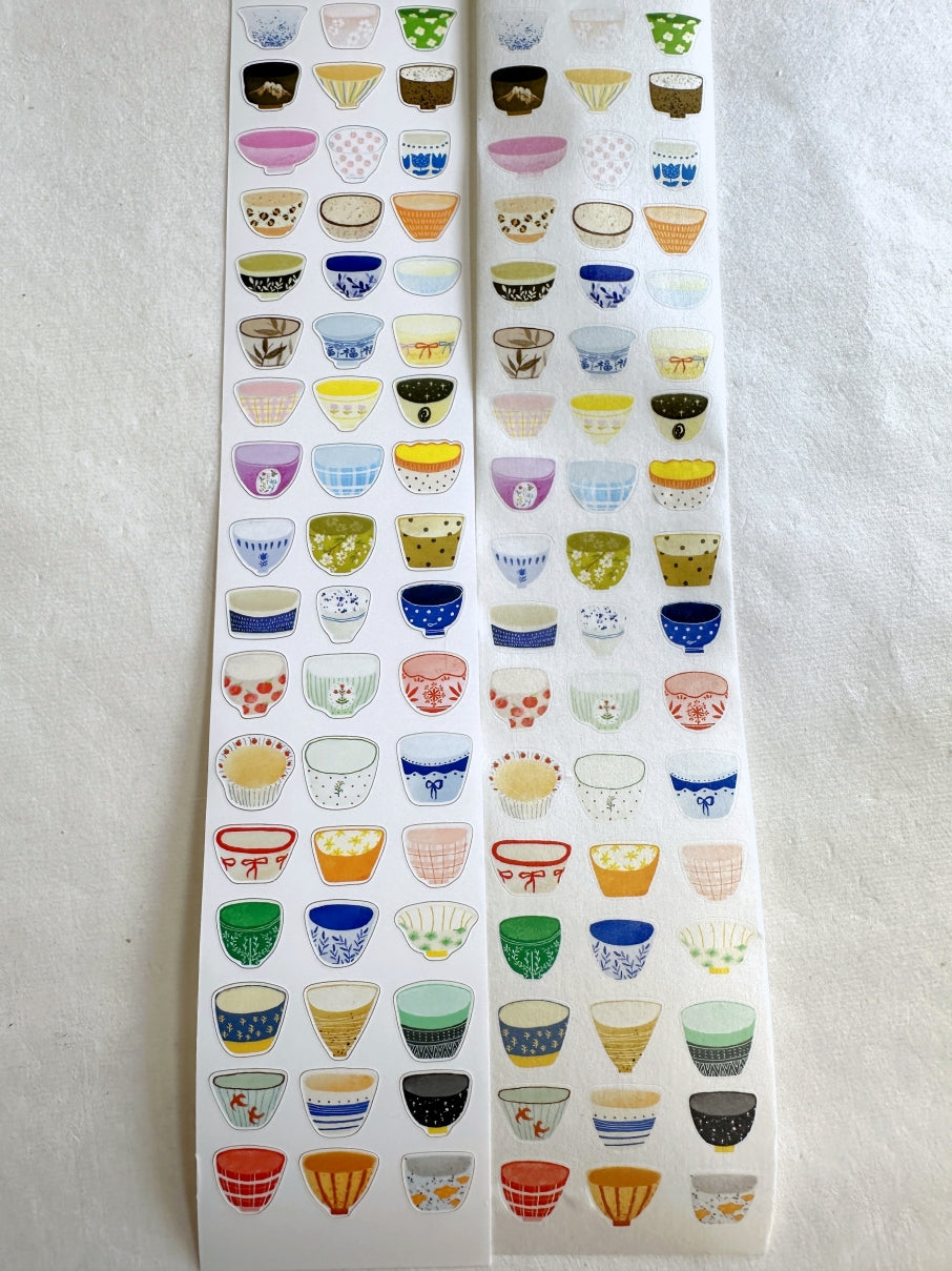 Wanle Studio - One Cup, One Bowl kiss-cut washi & paper tape SAMPLES