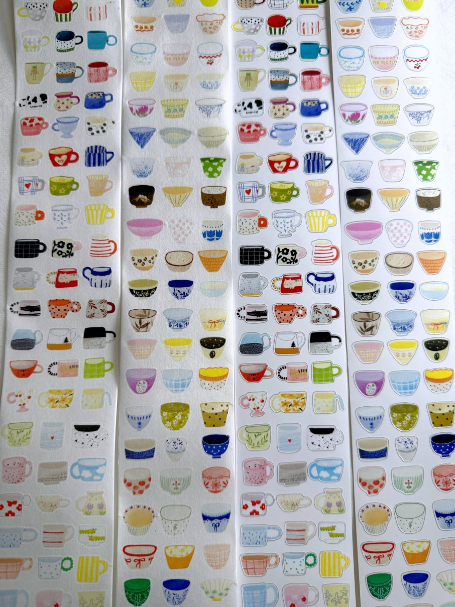 Wanle Studio - One Cup, One Bowl kiss-cut washi & paper tape SAMPLES