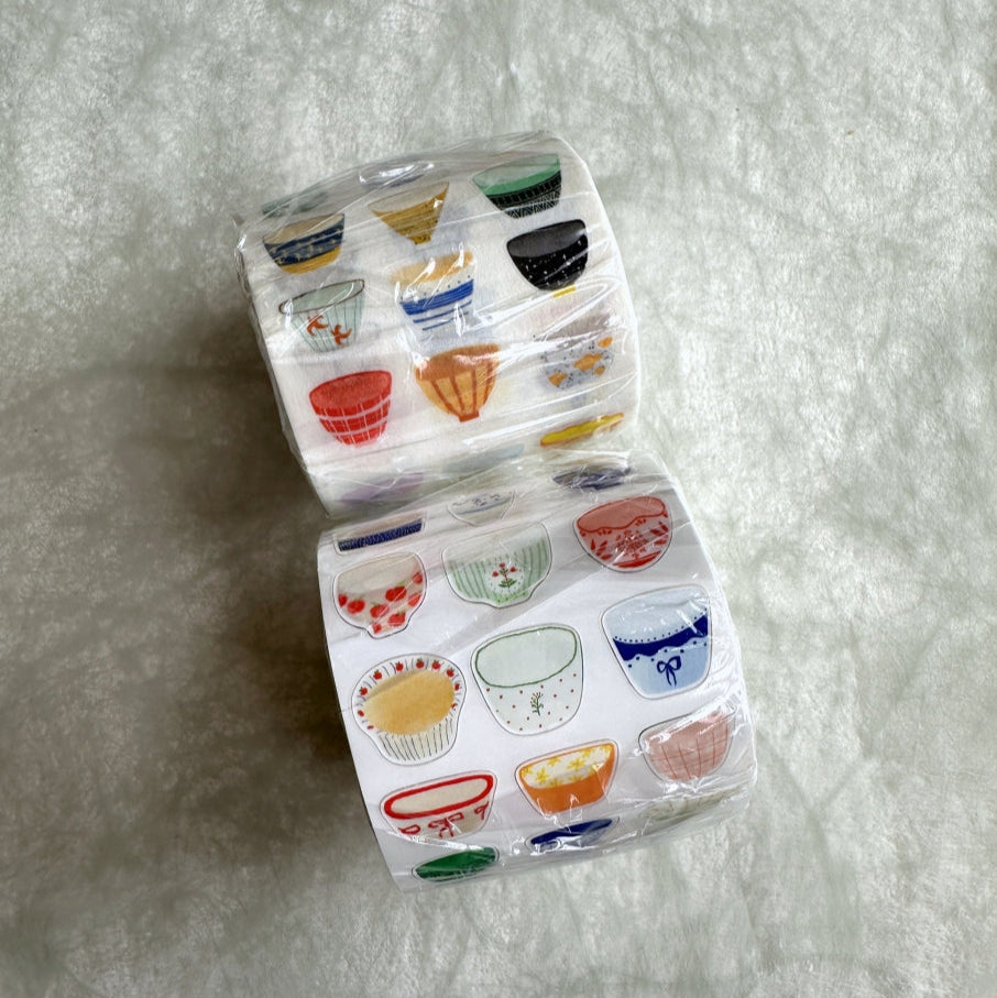 Wanle Studio - One Cup, One Bowl kiss-cut washi & paper tape SAMPLES