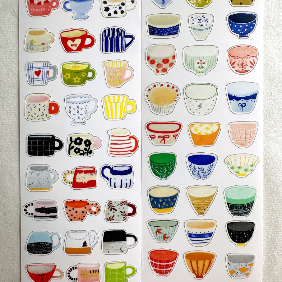 Wanle Studio - One Cup, One Bowl kiss-cut washi & paper tape SAMPLES