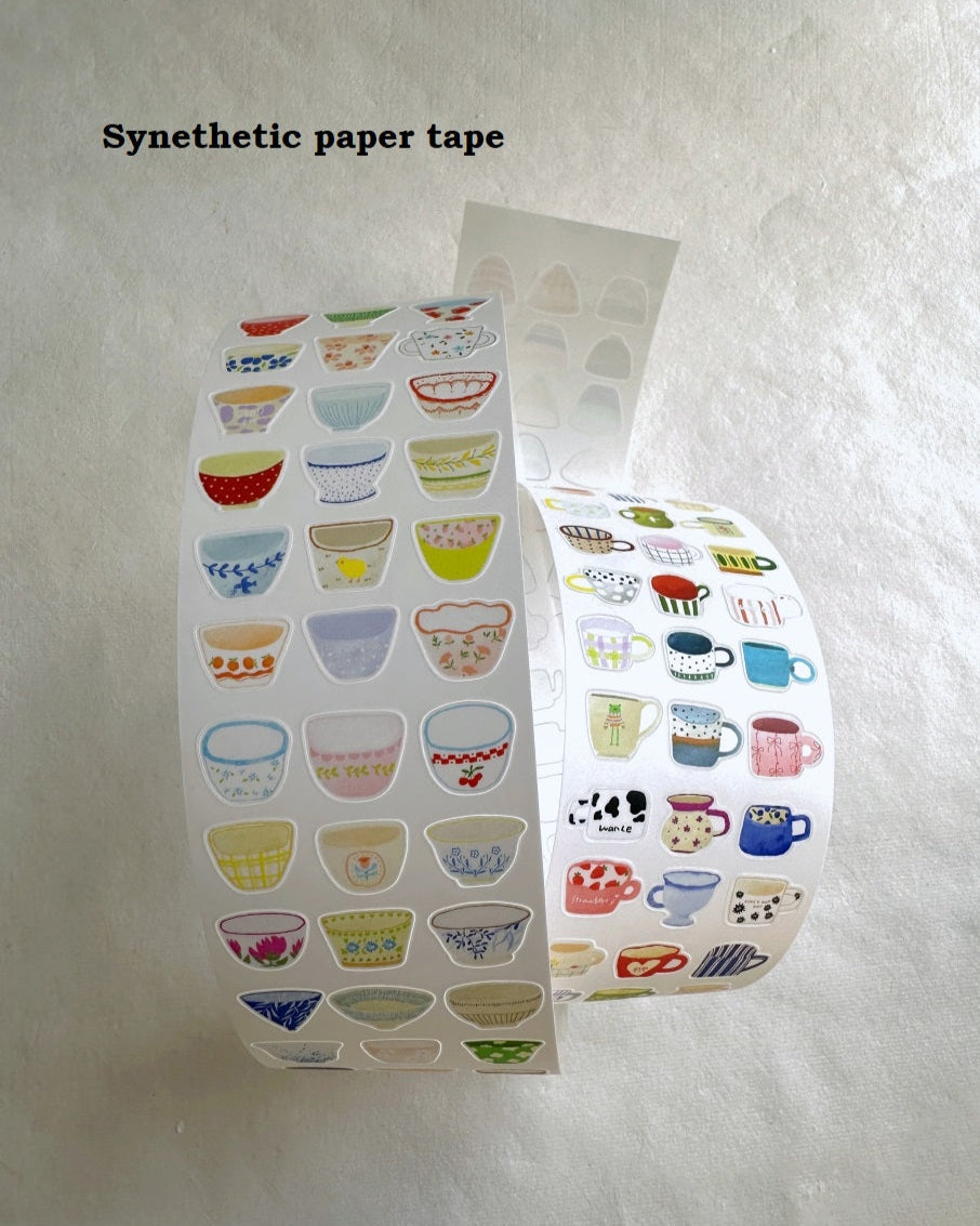 Wanle Studio - One Cup, One Bowl kiss-cut washi & paper tape SAMPLES