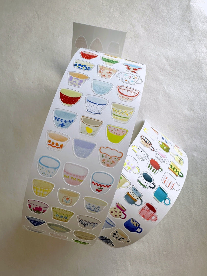 Wanle Studio - One Cup, One Bowl kiss-cut washi & paper tape SAMPLES