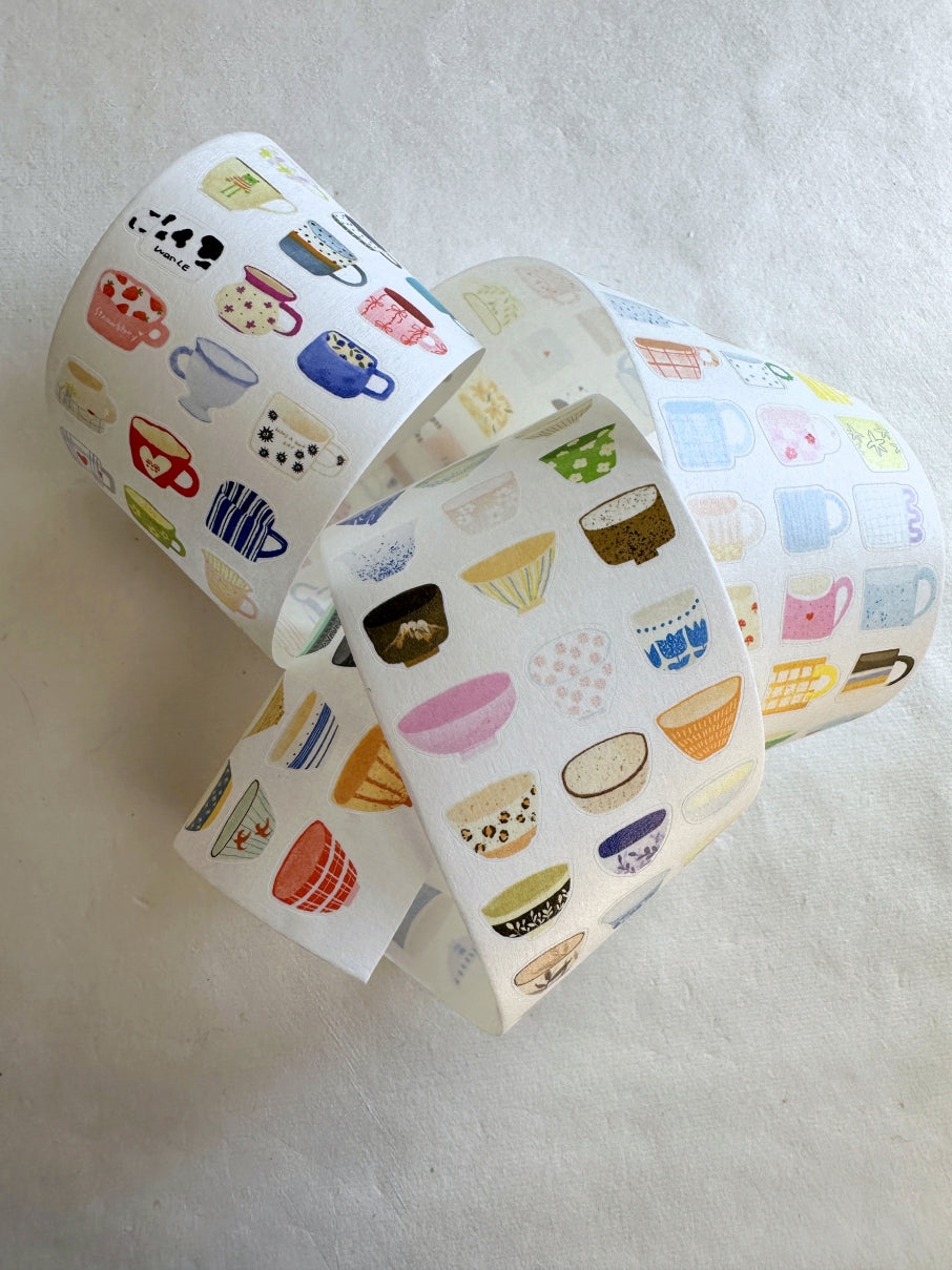Wanle Studio - One Cup, One Bowl kiss-cut washi & paper tape SAMPLES
