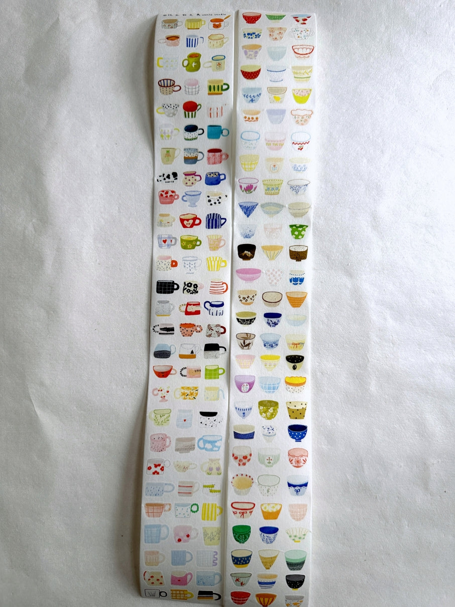 Wanle Studio - One Cup, One Bowl kiss-cut washi & paper tape SAMPLES