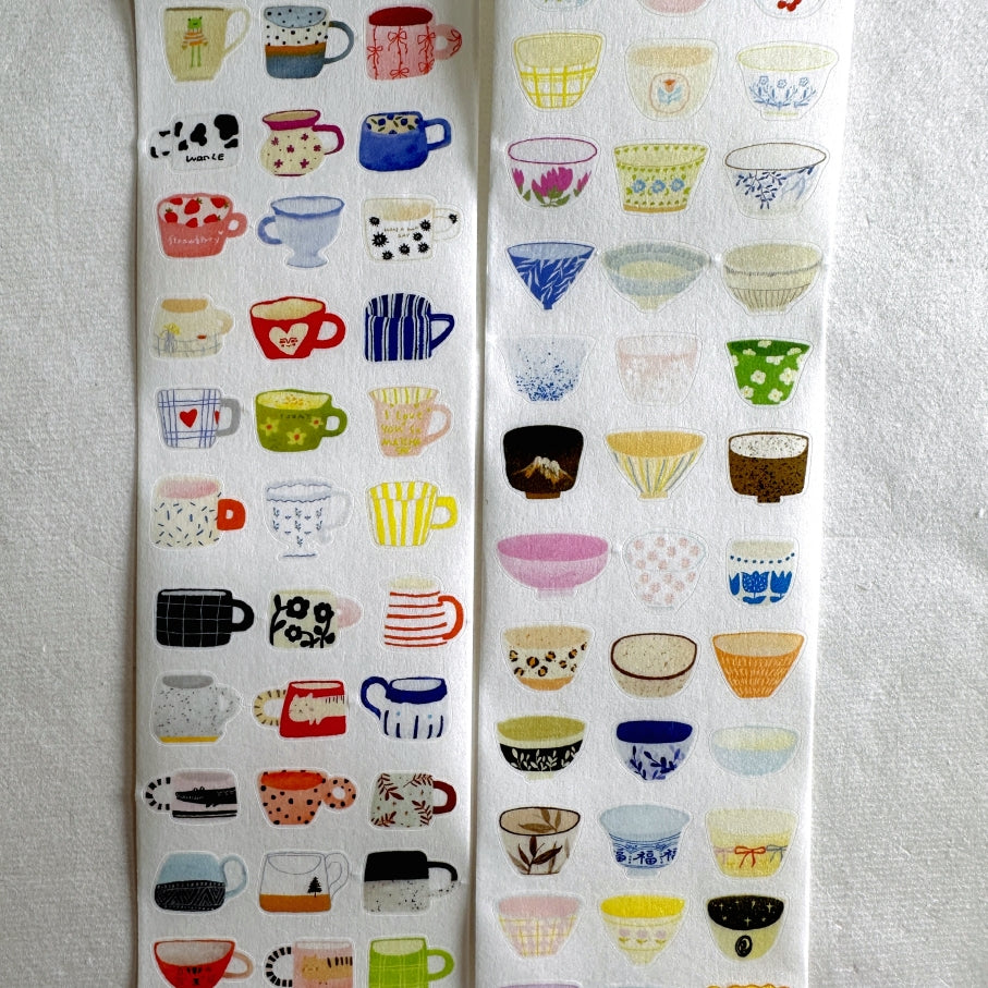 Wanle Studio - One Cup, One Bowl kiss-cut washi & paper tape SAMPLES