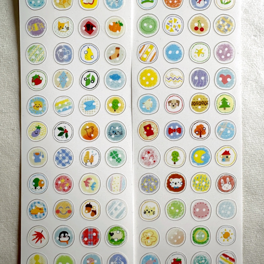 Wanle Studio - Small Button kiss-cut washi & paper tape SAMPLES