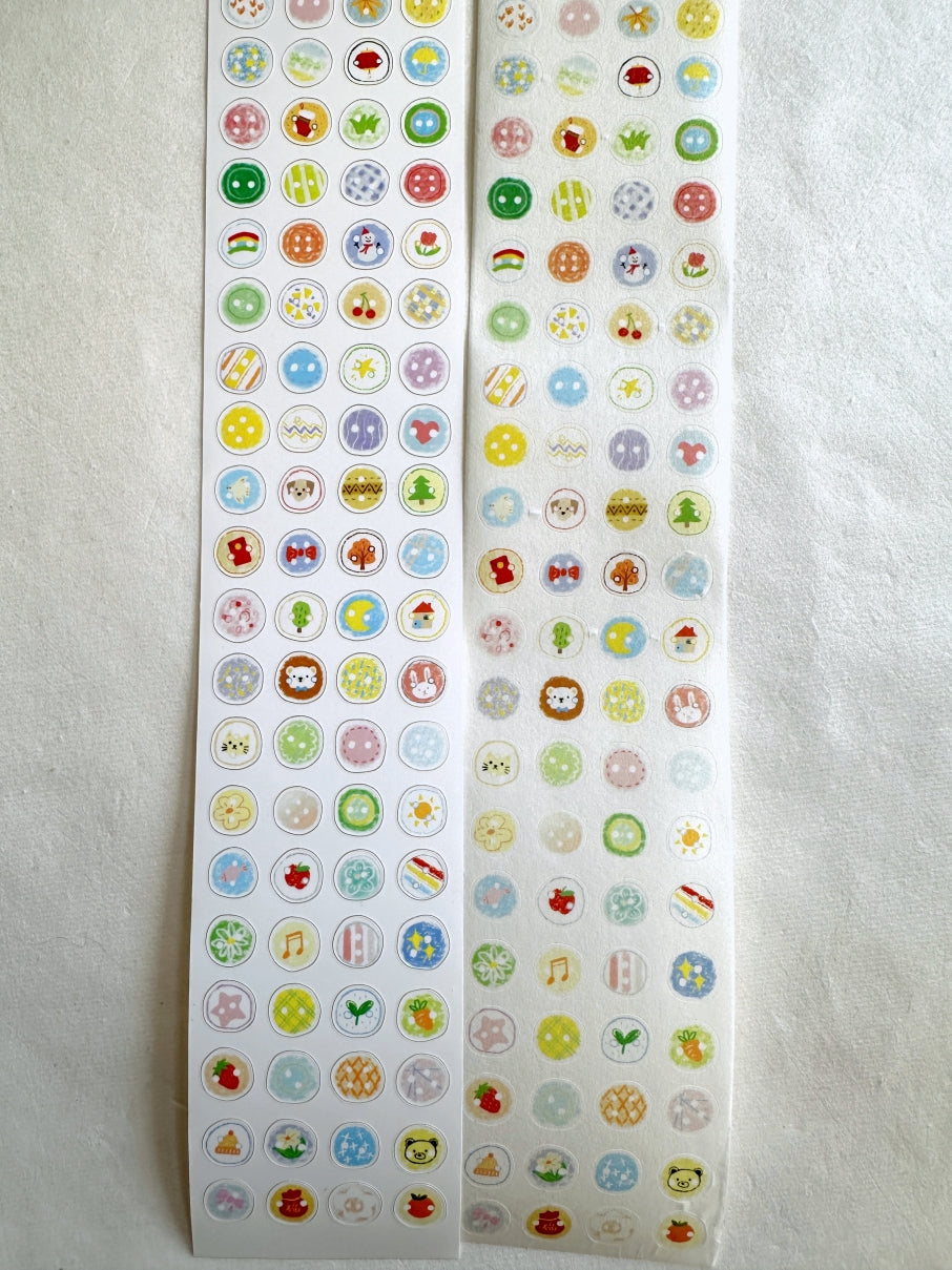 Wanle Studio - Small Button kiss-cut washi & paper tape SAMPLES