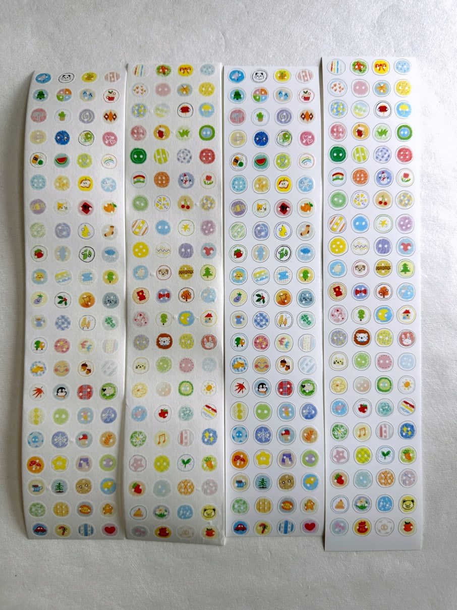 Wanle Studio - Small Button kiss-cut washi & paper tape SAMPLES