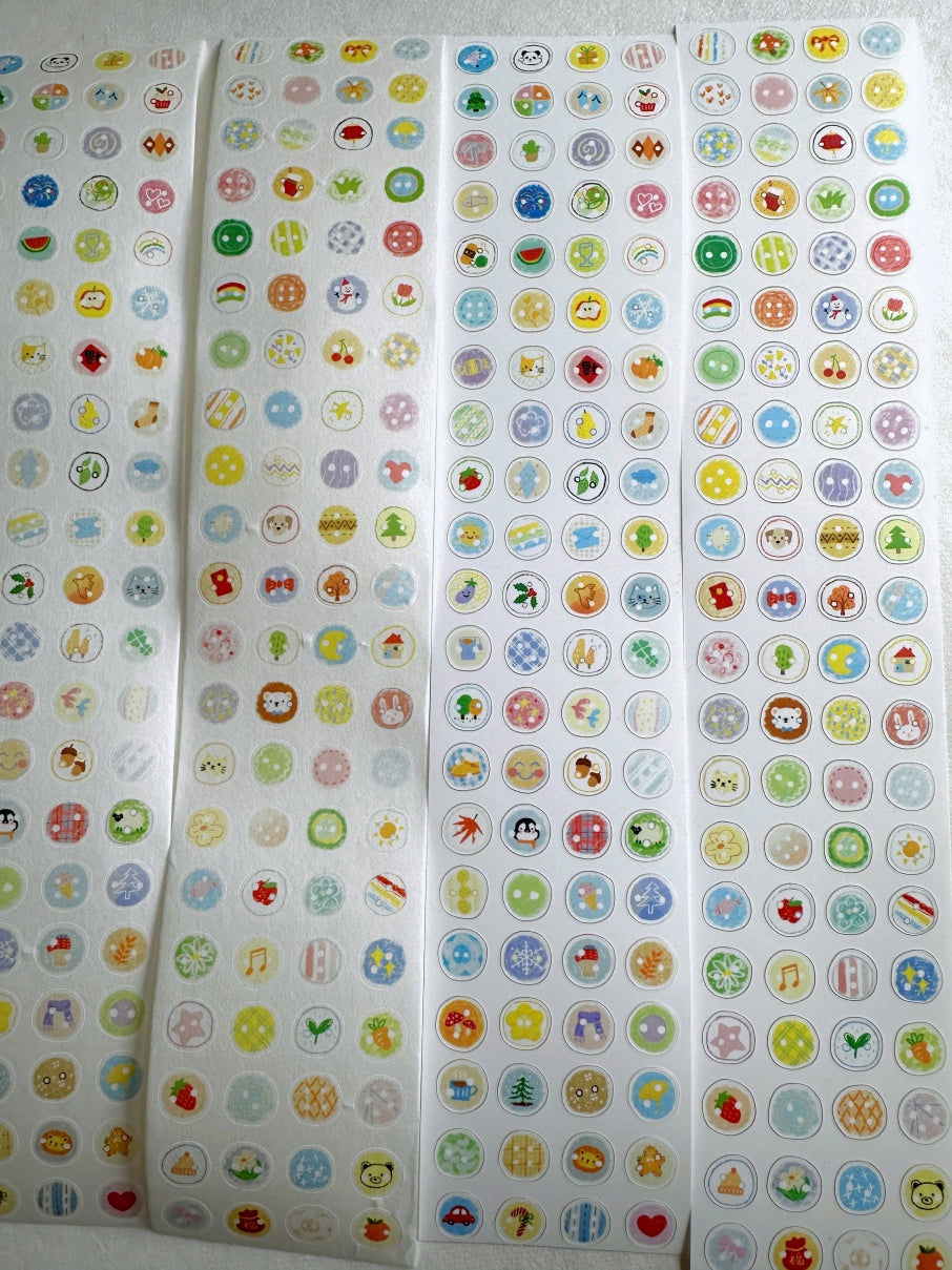 Wanle Studio - Small Button kiss-cut washi & paper tape SAMPLES
