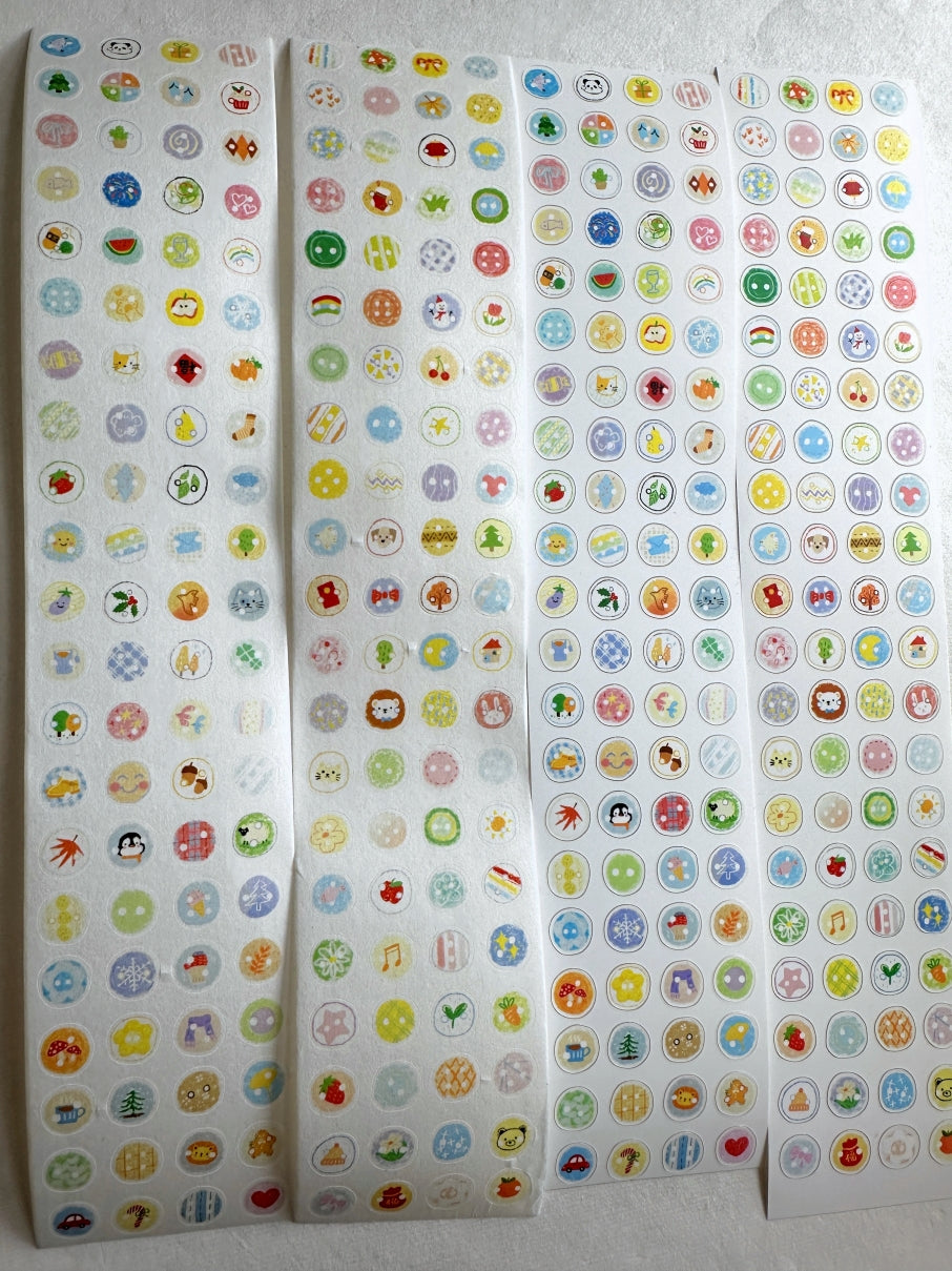 Wanle Studio - Small Button kiss-cut washi & paper tape SAMPLES