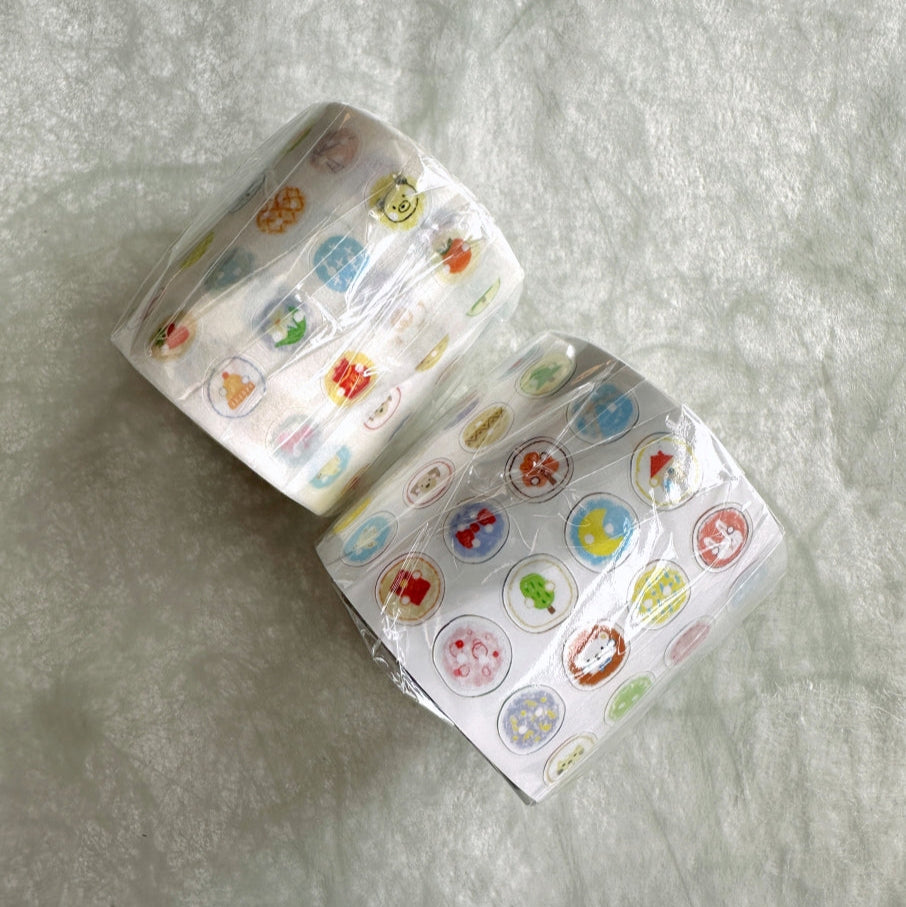 Wanle Studio - Small Button kiss-cut washi & paper tape SAMPLES