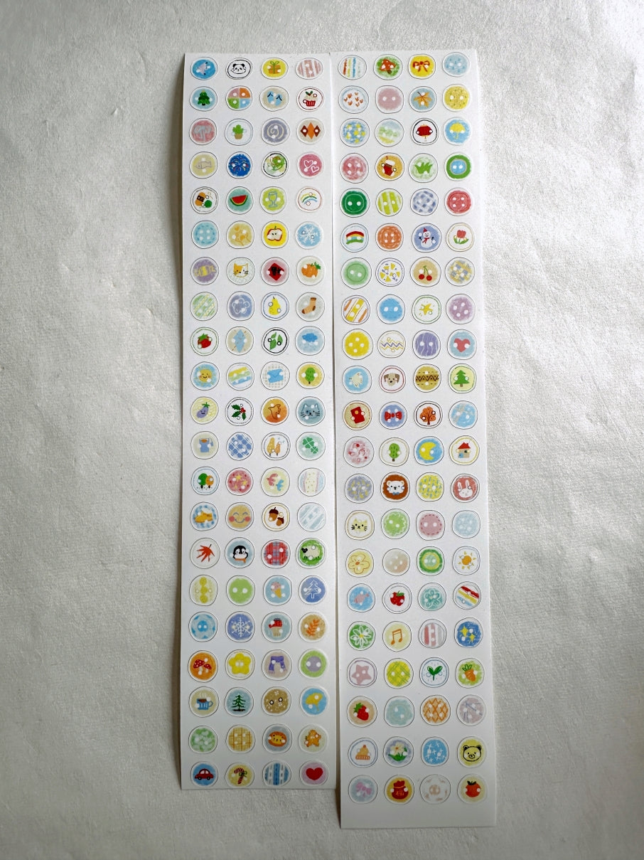 Wanle Studio - Small Button kiss-cut washi & paper tape SAMPLES