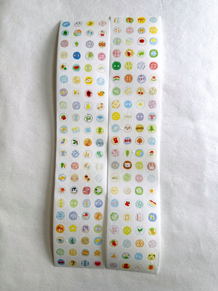 Wanle Studio - Small Button kiss-cut washi & paper tape SAMPLES