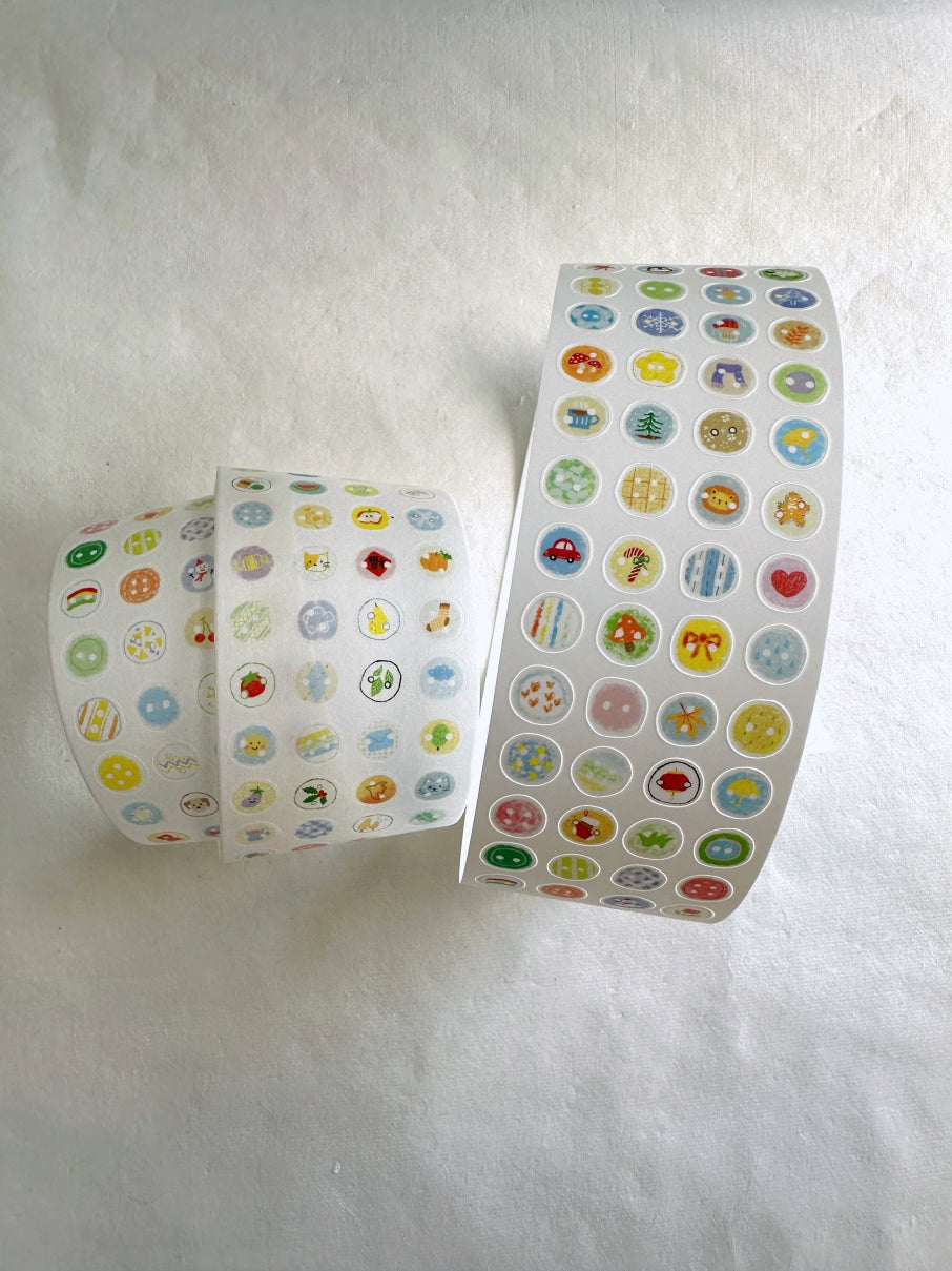 Wanle Studio - Small Button kiss-cut washi & paper tape SAMPLES